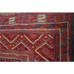  Tribal Gazak red and blue rug 125cm x 122cm  