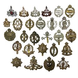 Twenty-seven military metal cap badges including Royal tank Corps, Reconnaissance Corps, Royal Armoured Corps, Royal Corps of Signals, Womens Army Auxiliary Corps, Queen Mary's Army Auxiliary Corps, Auxiliary Territorial Service,  Royal Engineers, REME, Army physical Training Corps etc 
