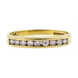 18ct gold channel set diamond half eternity ring, Birmingham 1994, total diamond weight 0.25 carat