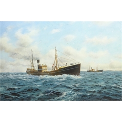  David C Bell (British 1950-): Hull Trawler 'Cape Mariato H364' in open waters, oil on canvas signed 60cm x 90cm Provenance: with James Starkey Fine Art, Beverley, label verso  DDS - Artist's resale rights may apply to this lot   