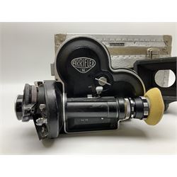Arriflex 16SB camera body, serial no. 1784, with ' Carl Zeiss Distagon 1:2 f=8mm' lens, serial number 3860224, 'Carl Zeiss Jean Tessar 2/16' lens, serial no 3624355, camera pistol grip and other accessories, in fitted hard case