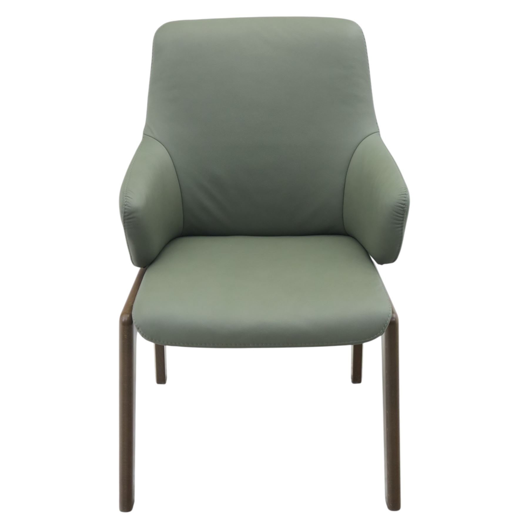 Ekornes Stressless - 'Laurel' reclining dining or office chair, upholstered in Thyme green leather with D100 walnut frame
Seat height: 49cm
