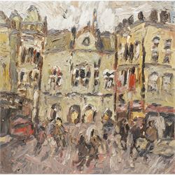 Barry De More (Yorkshire 1948-2023): 'Halifax Post Office', oil on board, signed titled ve...
