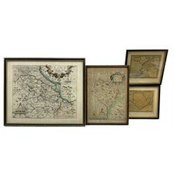 William Hole (British ?-1624) after Christopher Saxton (British c.1540-c.1610): 'Flint' and 'Anglesey', two early 17th century engraved maps with hand colouring together with two others max 27cm x 32cm (4)