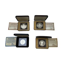 Two Commonwealth of the Bahamas 1978 silver proof ten dollars coins, Turks and Caicos Islands 1978 silver proof twenty crowns and 1979 sterling silver proof ten crown coin, all cased with certificates