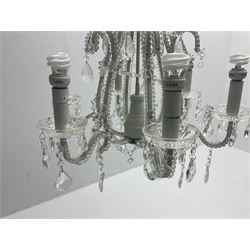 Single six branched chandelier, with droplets detail, H52 without fitting 