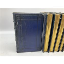 Ruskin John: For Clavigera, Letters to The Workmen and Labourers of Great Britain, George Allen Kent, 1871-1884, eight volumes. Uniformly bound in full blue leather with panelled spines, all edges gilt 