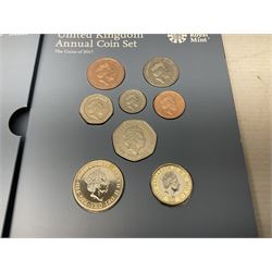 Two The Royal Mint United Kingdom Annual Coins Sets, dated 2017 and 2018, both in card folders with certificates