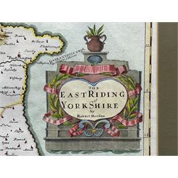 Robert Morden (British c.1650-1703): 'The East Riding of Yorkshire', engraved map with hand colouring 35cm x 41cm