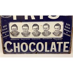 Metal reproduction of Fry's Chocolate advertising sign 'five boys' H50cm, L70.5cm. 