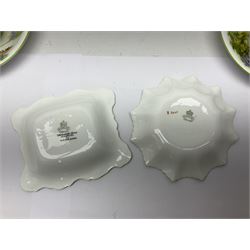 Aynsley Bluebell Time 'As Supplied to the Queen' tea service, comprising hot water jug, six teacups and saucers, milk jug, two cake plates and tow trinket dishes  