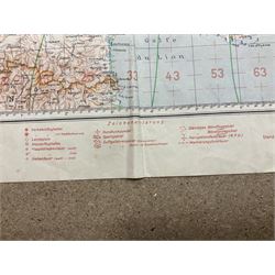 WWII German navigation map, Luft-Navigationskarte in Merkatorprojektion, of England, France, Netherlands, Denmark, H110cm, W74cm 