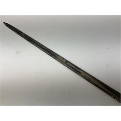 19th century US NCO sidearm, the 71.5cm fullered steel blade inscribed 'US D 1862' to the ricasso, brass hilt with knuckle bow and simulated wire-bound grip L88cm overall