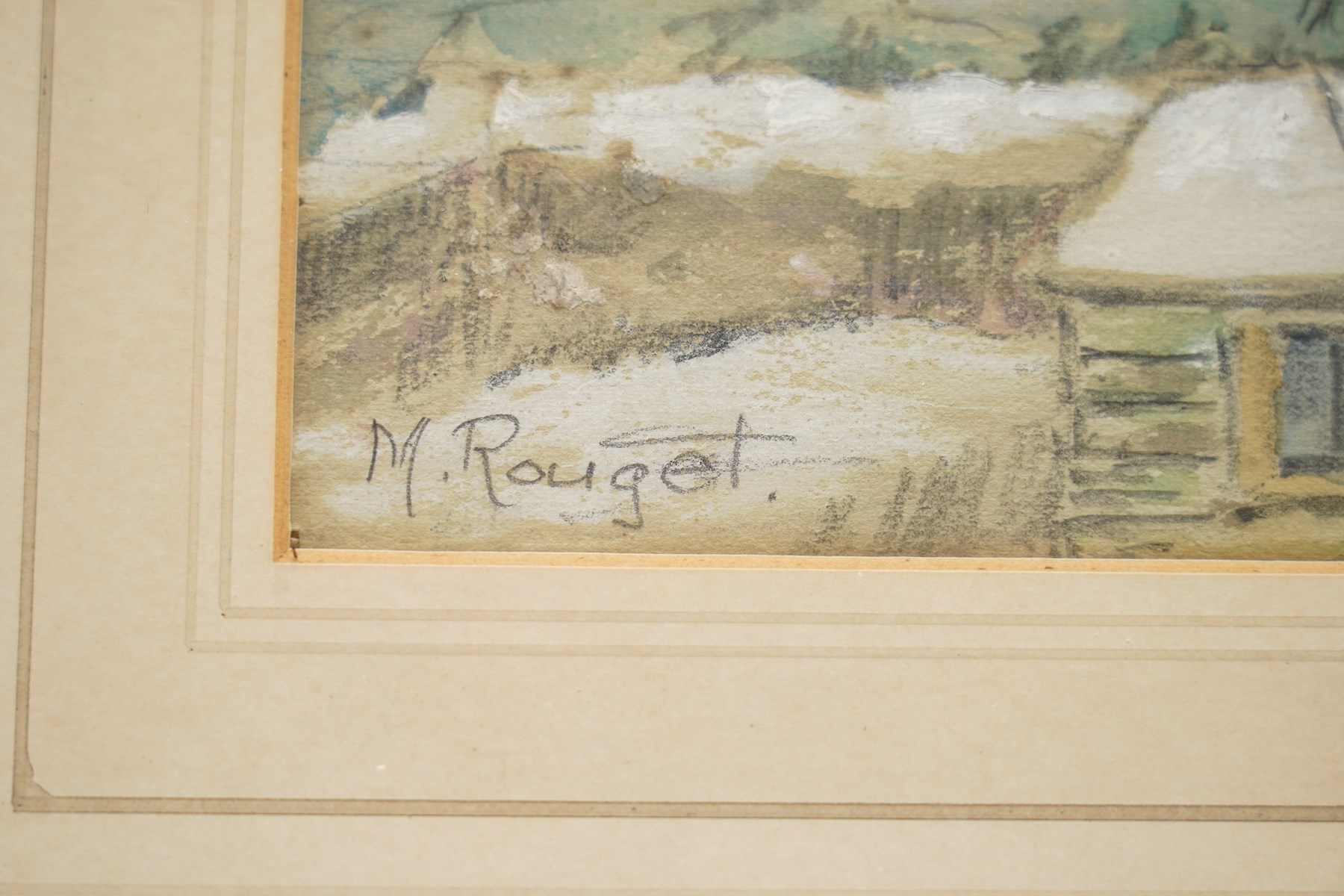 Marie Rouget (Guernsey 20th Century): The Hermitage, watercolour and pencil signed, titled verso 22cm x 30cm
Provenance: exh. Société des Artistes Français - Salon 1966, label and stamp verso