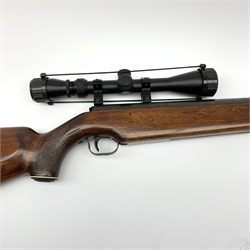 German Feinwerkbau Sport 124 .177 air rifle with break barrel action, chequered pistol grip and Excelvan 3-9x scope