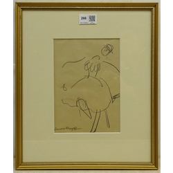 Dame Laura Knight RA (Staithes Group 1877-1970): Ballet Study, pencil sketch signed, with sketch verso 20cm x 14cm

