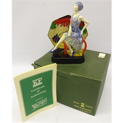  Kevin Francis limited edition ceramic figure 'Tea with Clarice Cliff', modelled by Andy Moss, designed by John Michael, 116/2000 with certificate & box, H22cm   