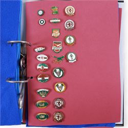 Rugby league enamel badge collection, from Oldham, Rochdale Hornets, St Helens, Salford, Sheffield Eagles, Huddersfield Giants, Hull FC, Hunslet and Keighley Cougars, housed in two folders, (approximately 330)