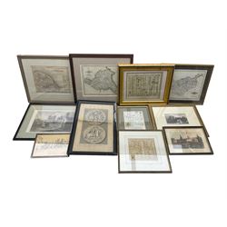 Collection of 19th century and later maps and engravings, many with a Yorkshire connection