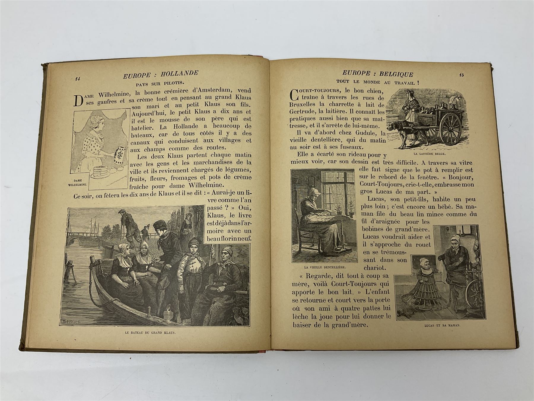 Three Childrens books, comprising Father Tuck's Once Upon a Time and two french books by Hachette et Cie, together with a folder of Ours The Magazine of Reckitts