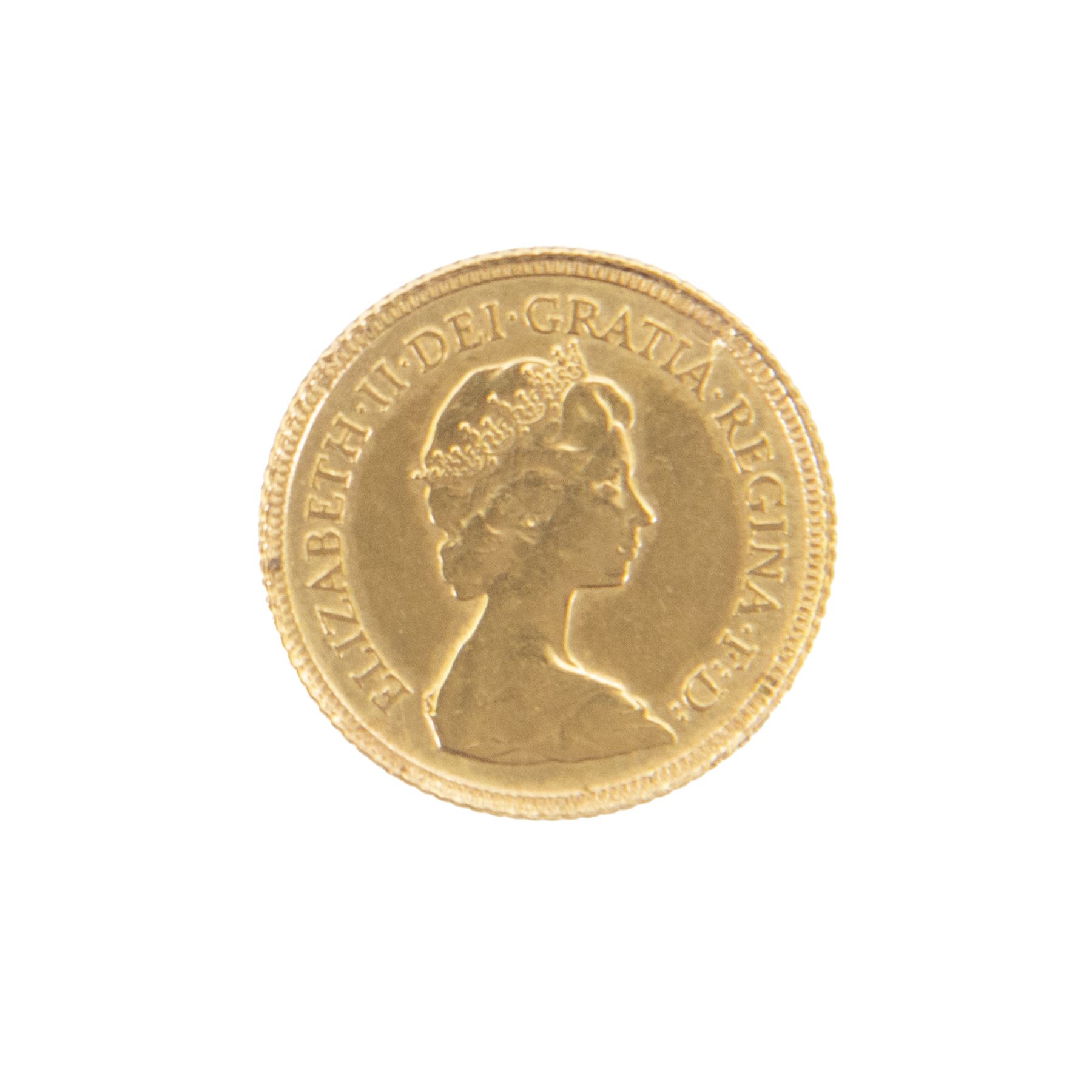 Queen Elizabeth II 1982 gold half sovereign coin Coins, Tokens