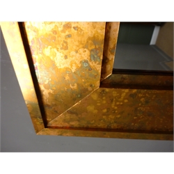  Large rectangular acid washed copper finish mirror with bevelled glass, 91cm x 180cm  