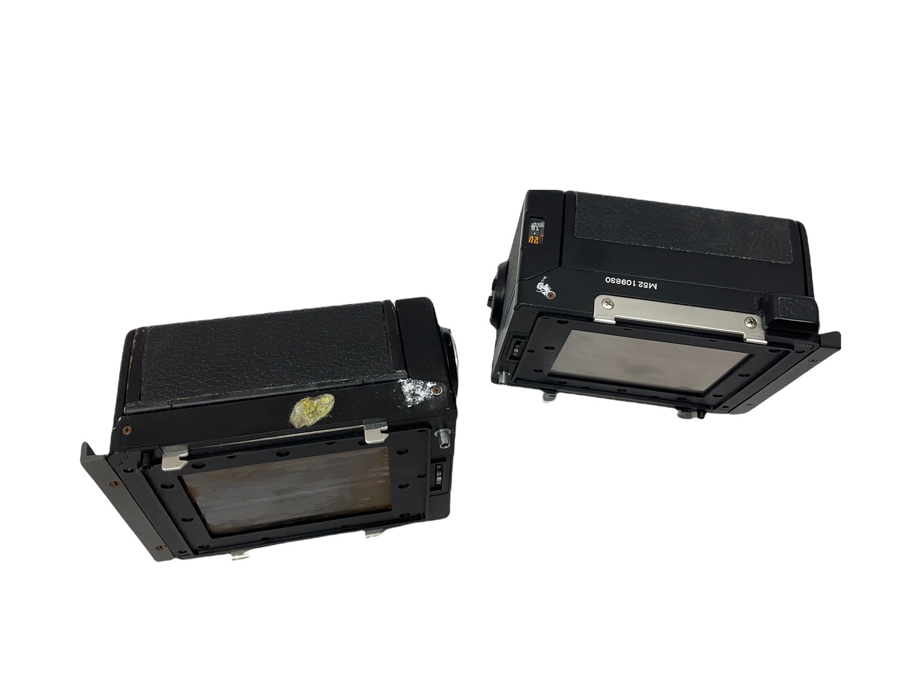 Zenza Bronica ETRS medium format camera body, AE Finder-E Model II, Zenza Bronica Zenzanon MC '1:4 f-40mm' lens, Zenza Bronica Zenzanon MC '1:4.5 f-200mm' lens,  Zenza Bronica Zenzanon MC '1:2.8 f-75mm' lens, and two film backs