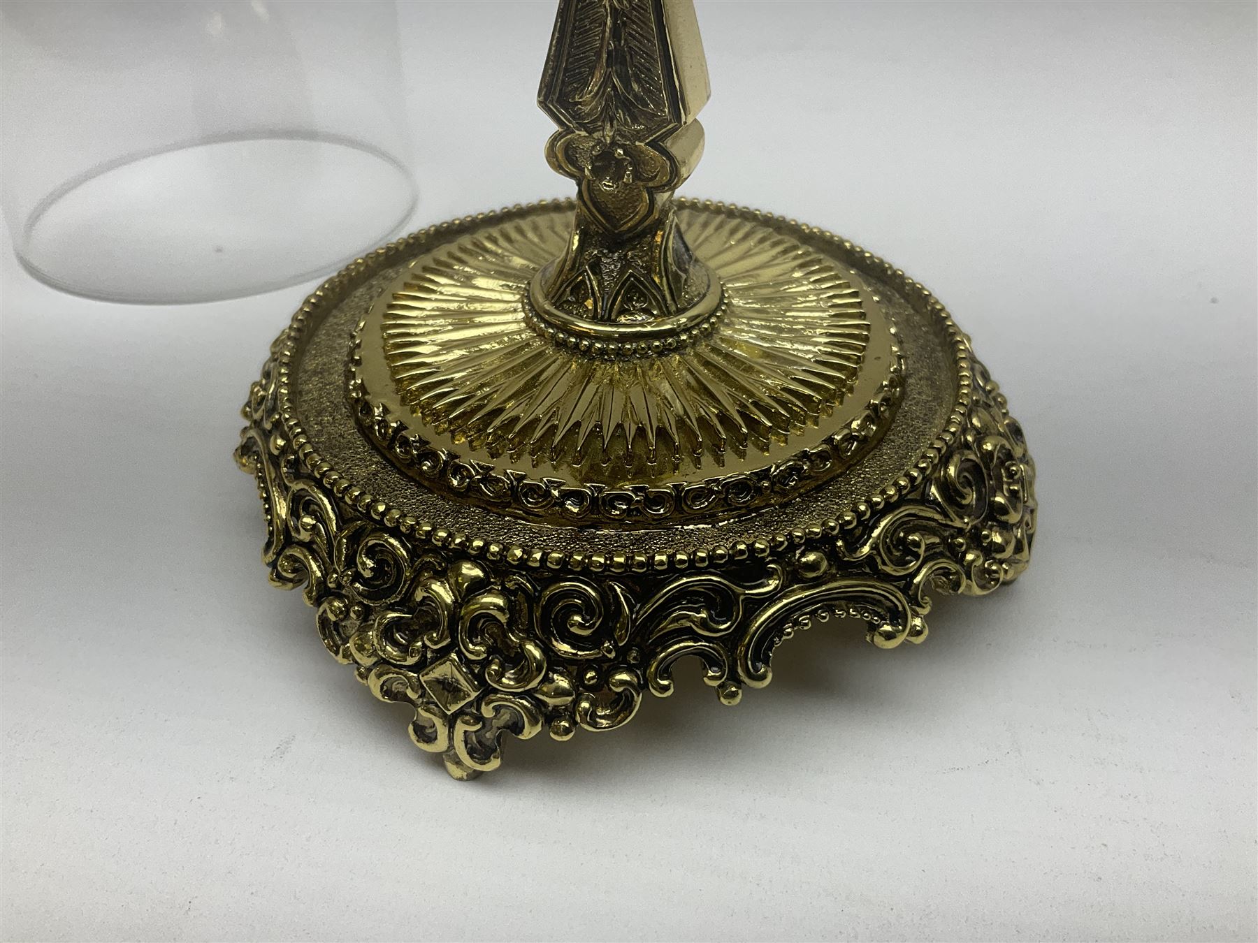 Four limited edition Franklin Mint House of Fratelli Coppini crosses, to include Majestic Cross, Sacred Cross, Star of Hope Jewelled Cross and The Gates to Paradise Cross, all under glass domes, H13cm