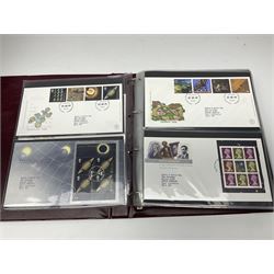 Queen Elizabeth II first day covers, may with special postmarks and typed addresses, including 'Heraldry 17 Jan 1984', 'Christmas 18 Nov 1986', 'Games and Toys 16 May 1989' etc, housed in twelve 'Royal Mail First Day Covers' ring binder albums 