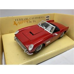Polistil - four Tonka 1:16 scale models comprising Porsche 911 Cabriolet; MGA Twin Cam; Ferrari California; and Morgan Plus 8; and Polistil 1:18 scale  model Lamborghini Miura; all boxed (5)