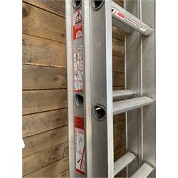 Abru pair of aluminium extendin ladders, 3.4m - 6.1m
