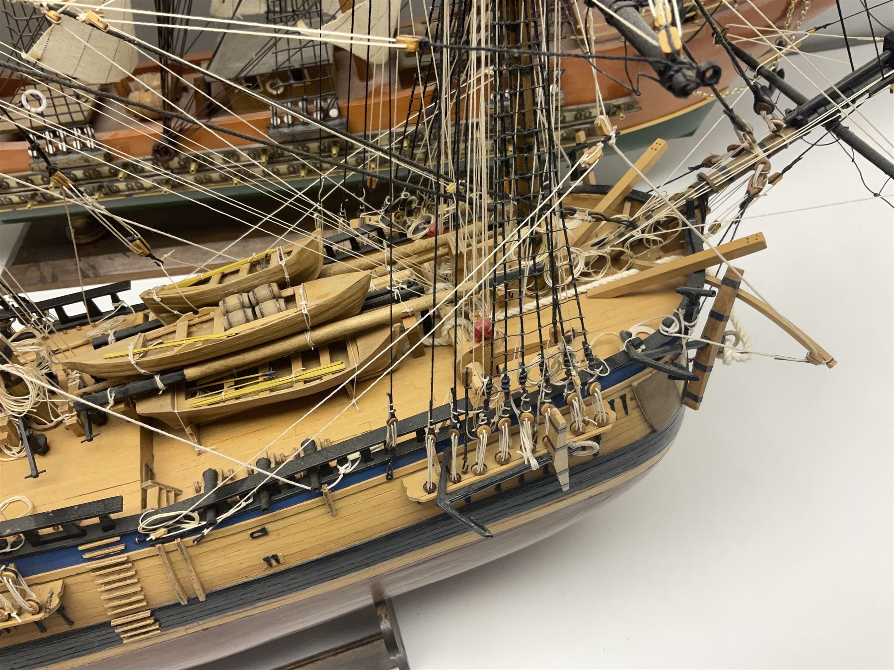 Wooden scale model model of a galleon 'Fragata Siglo XVIII ship, together with three mast scratch built ship and one other, fragata H78cm