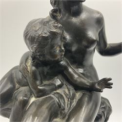 Frank Lynn Jenkins (British 1870-1927), Mother and Child, bronze, impressed F Lynn-Jenkins 1914, upon later square plinth, overall H24cm