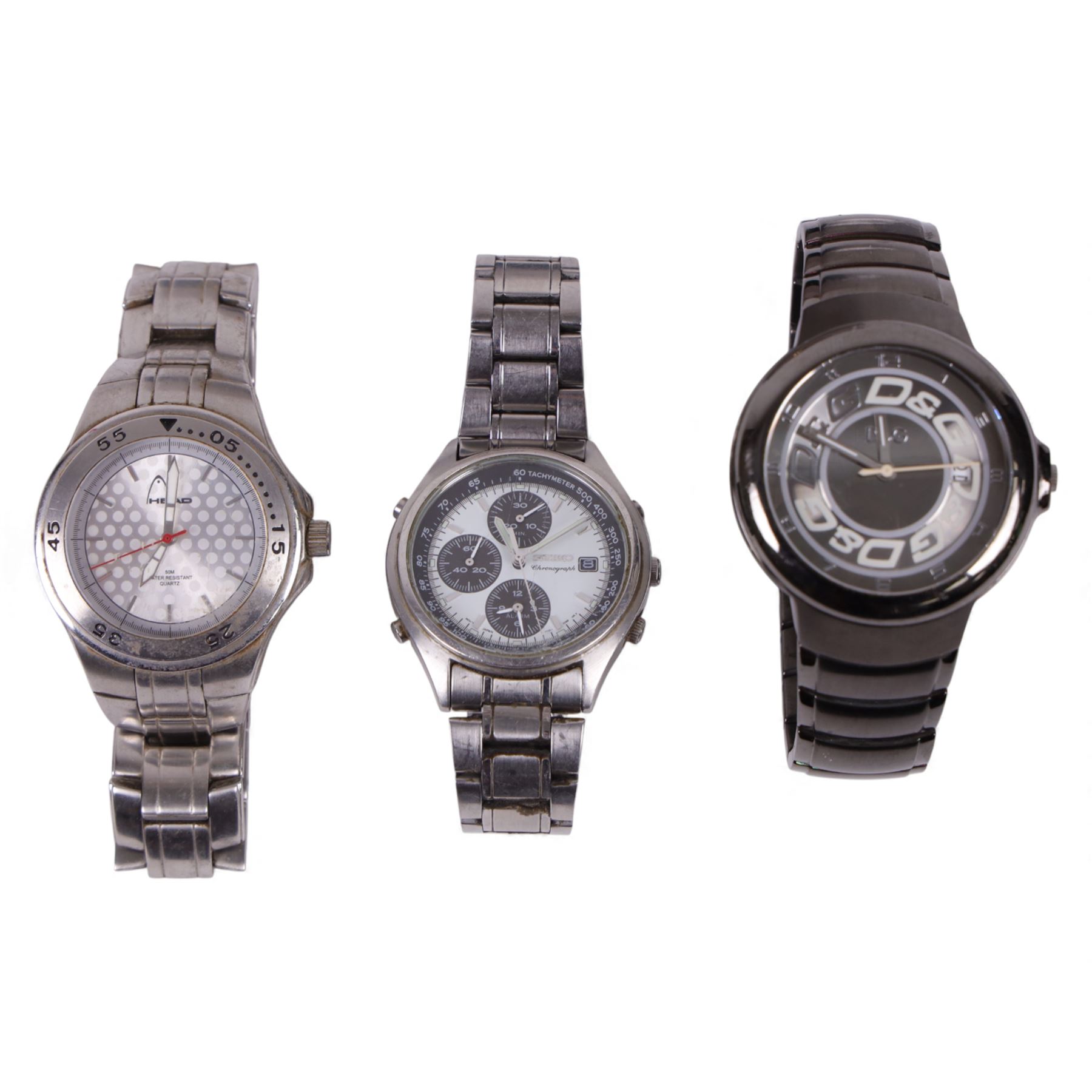 Four gentleman's wristwatches, including boxed Rotary, Head, D&G and Seiko examples