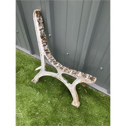 Pair of cast iron white painted bench ends - THIS LOT IS TO BE COLLECTED BY APPOINTMENT FROM DUGGLEBY STORAGE, GREAT HILL, EASTFIELD, SCARBOROUGH, YO11 3TX