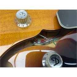 DeArmond Guild Star Fire Custom semi-acoustic guitar c2009 with tobacco sunburst finish and USA DeArmond gold foil pick-ups; serial no.KC9091266; L104cm; in Spider carrying case