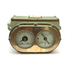 Combined relative wind speed and wind direction indicator, cased metal case with plaque reading 'combined wind speed and direction receiver patt No 160166 serial No manufactured by R/76/GMH/III DRG D.E.S. 484', 32cm x 11.5cm x 18.5cm