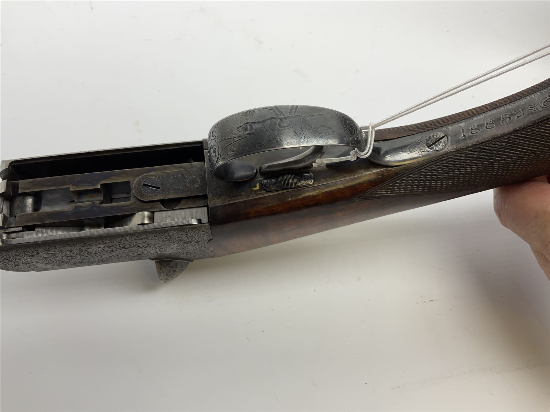 Very fine Westley Richards 12-bore side-by-side double barrel boxlock ejector live pigeon sporting gun, c1910, very heavy and thick 76.5cm blued tightly choked barrels with 2.5