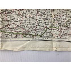 Two WW2 double sided silk escape and evade maps of Europe, comprising: Germany, Belgium, France, Holland, Spain etc,  in canvas envelope stamped Mark II