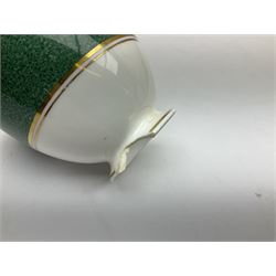 Coalport Athlone Green pattern tea wares, comprising coffee pot, seven coffee cans and saucers, milk jug, open sucrier, six tea cups and saucers, and six twin handled cups and saucers (42) 