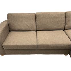 Lydia Deluxe - right-hand corner sofa bed, upholstered in mocha fabric