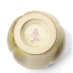 Royal Worcester pot pourri vase with pierced cover, painted with  Highland Cattle by Harry Stinton with gilt decoration (repair to finial) H12cm date code for 1923 