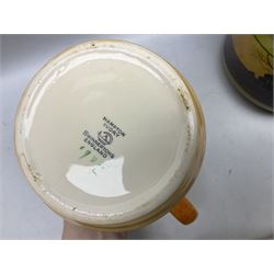 Royal Doulton wide rimmed jardinière, together with two Royal Doulton jugs, Arthur Wood jugs etc