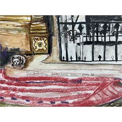 Sarah Godfrey (British 20th Century): 'Burton Agnes Hall' Driffield, mixed media signed titled and dated '98, 60cm x 89cm