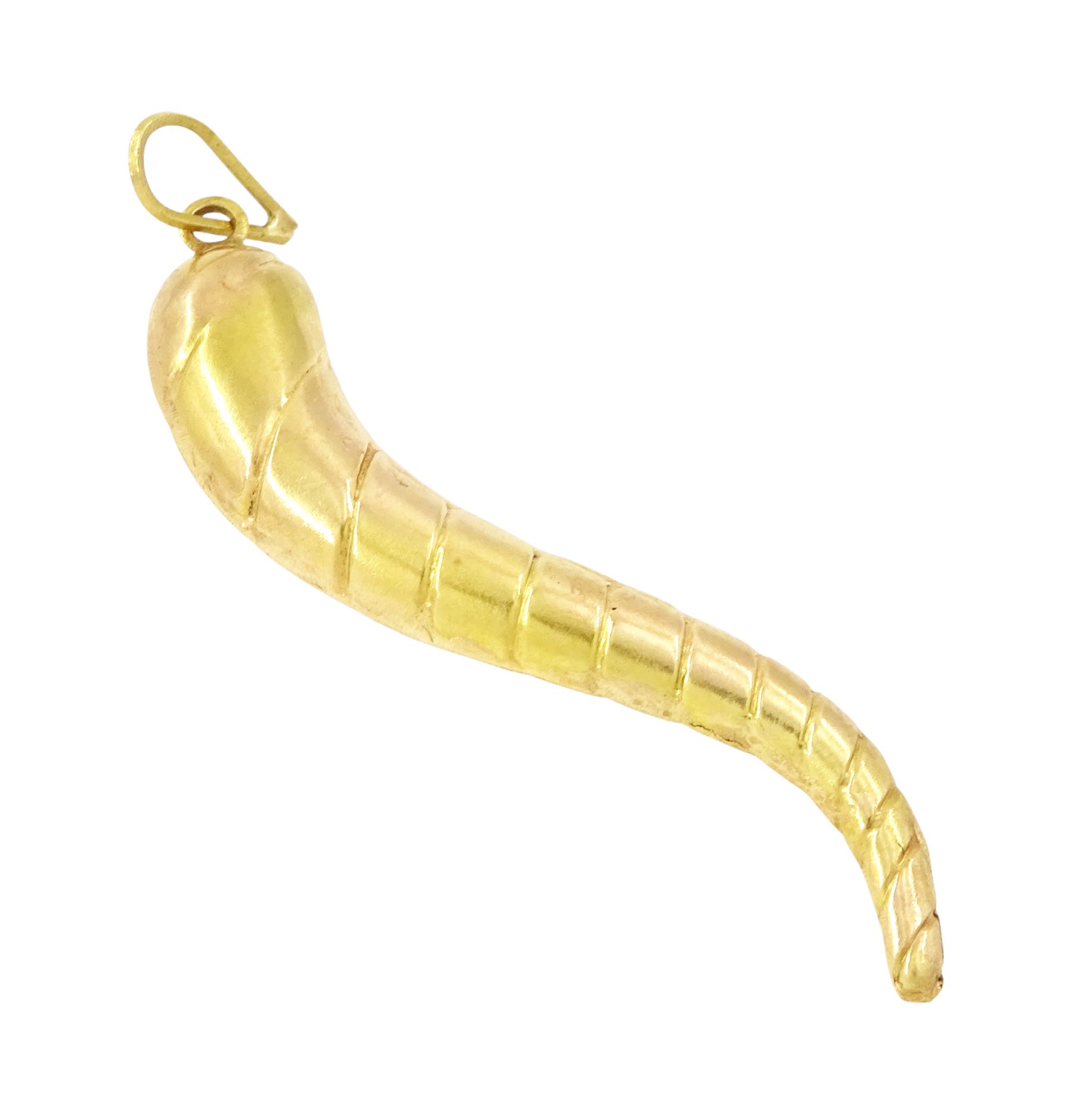18ct gold Italian horn pendant