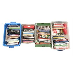 Collection of various train related books, ephemera and paraphernalia, to include various photographs, slides, the Lancaster & Yorkshire Railway Magazine, Rail Guides etc, in four boxes 