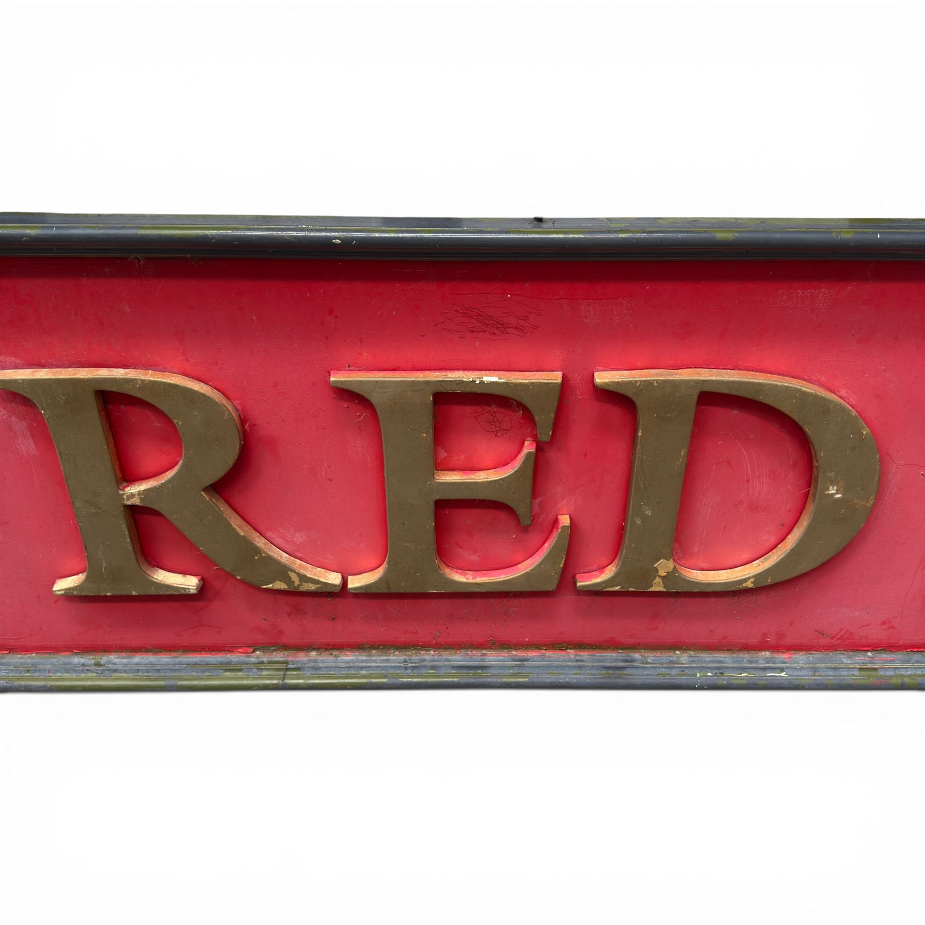 Old Red Lion - aluminium, red and gold painted pub sign