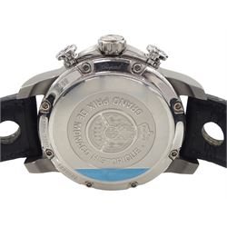 Chopard Grand Prix de Monaco Historique gentleman's stainless steel and titanium automatic chronograph wristwatch, Ref. 8570, on original black leather strap, with fold-over clasp, boxed with original receipt dated 2014 and service receipt dated 2022