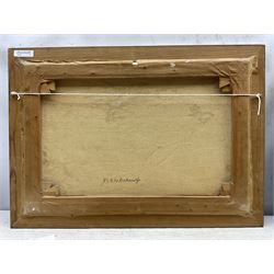 Gwen Howard (British 20th Century): North Landing and Thornwick Bay - Flamborough, pair oils on canvas signed 39cm x 59cm (2)