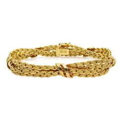  Gold link weave bracelet hallmarked 9ct, approx 25.06gm   